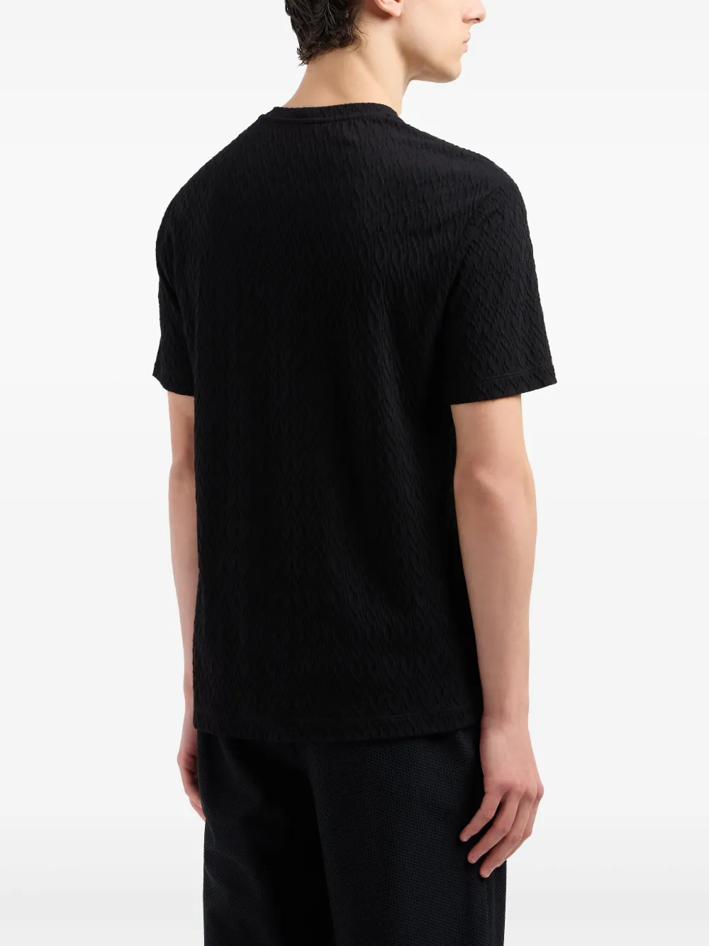 Giorgio Armani Getextureerd T-shirt Zwart