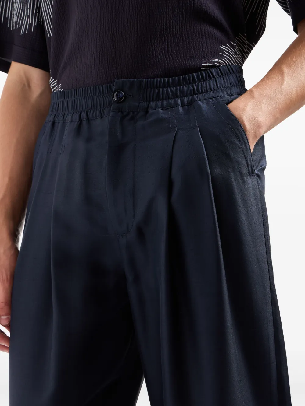 Giorgio Armani Zijden broek Blauw