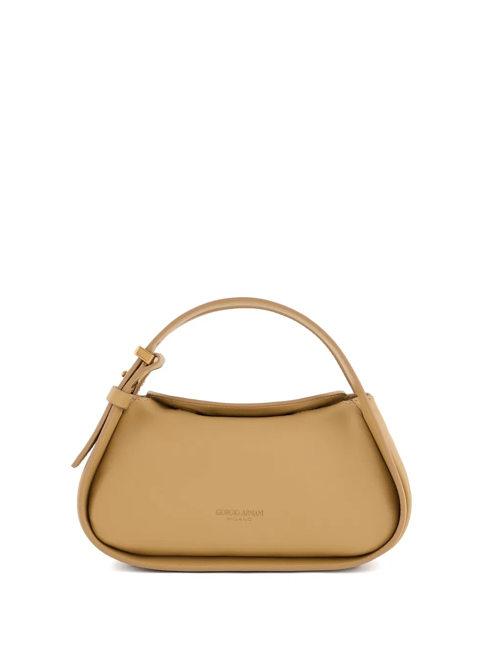Giorgio Armani Leather Tote Bag In Neutral
