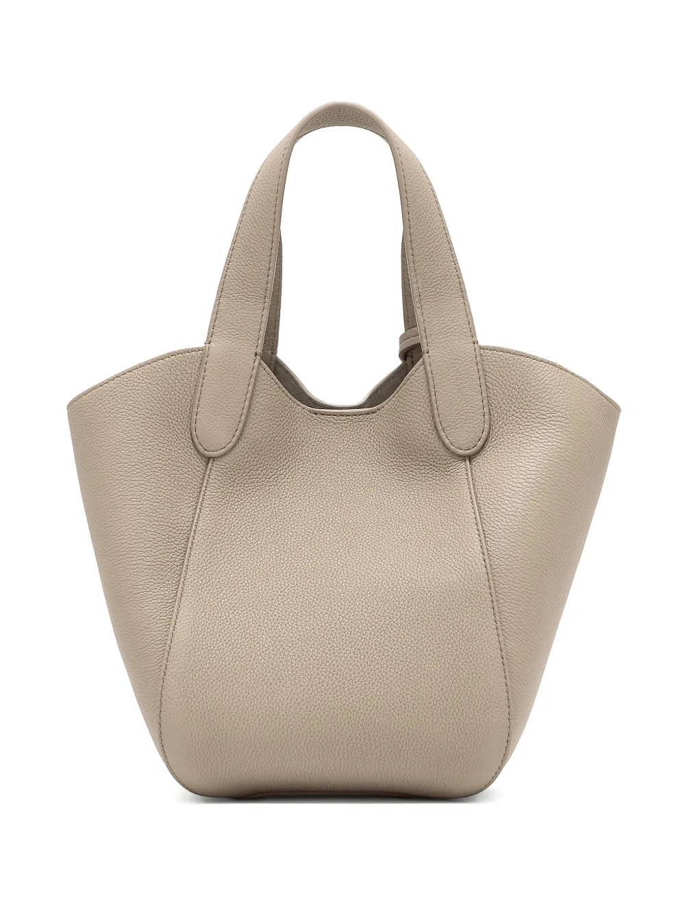 Giorgio Armani Leren shopper Beige