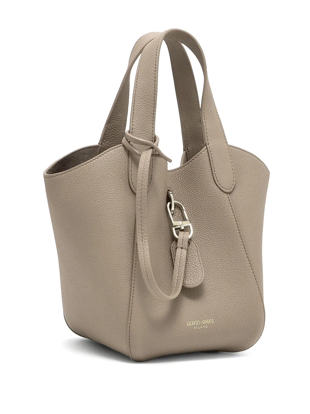 Giorgio Armani Leren shopper Beige