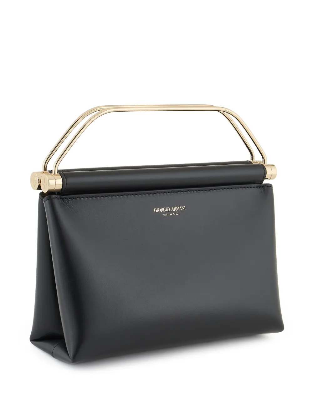 Giorgio Armani Leren shopper Zwart