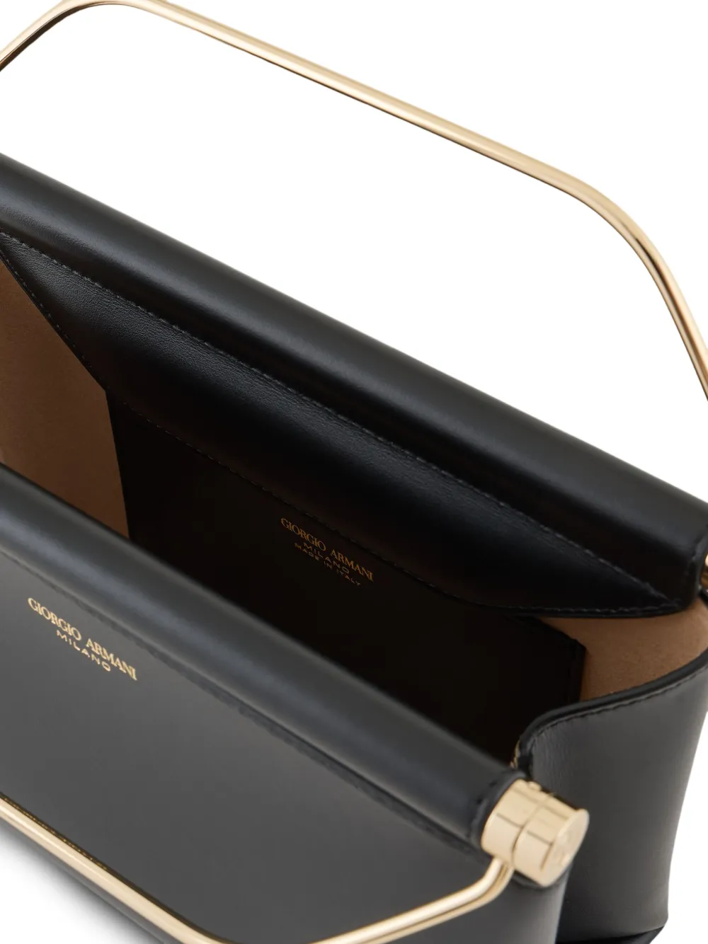 Giorgio Armani Leren shopper Zwart