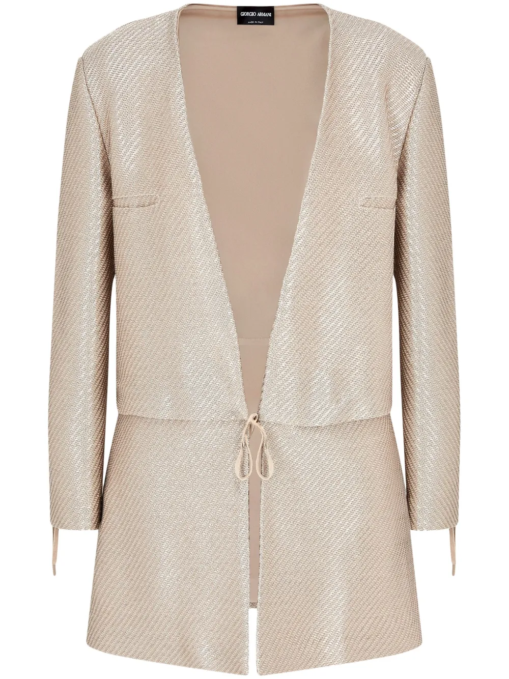 Giorgio Armani Raffia jack met jacquard Beige