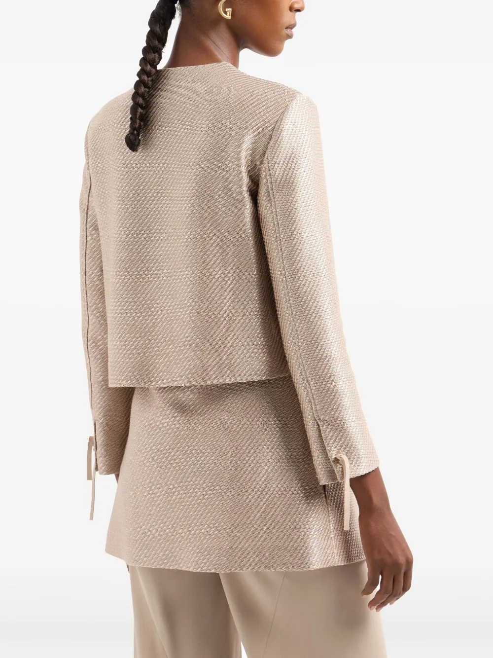 Giorgio Armani Raffia jack met jacquard Beige