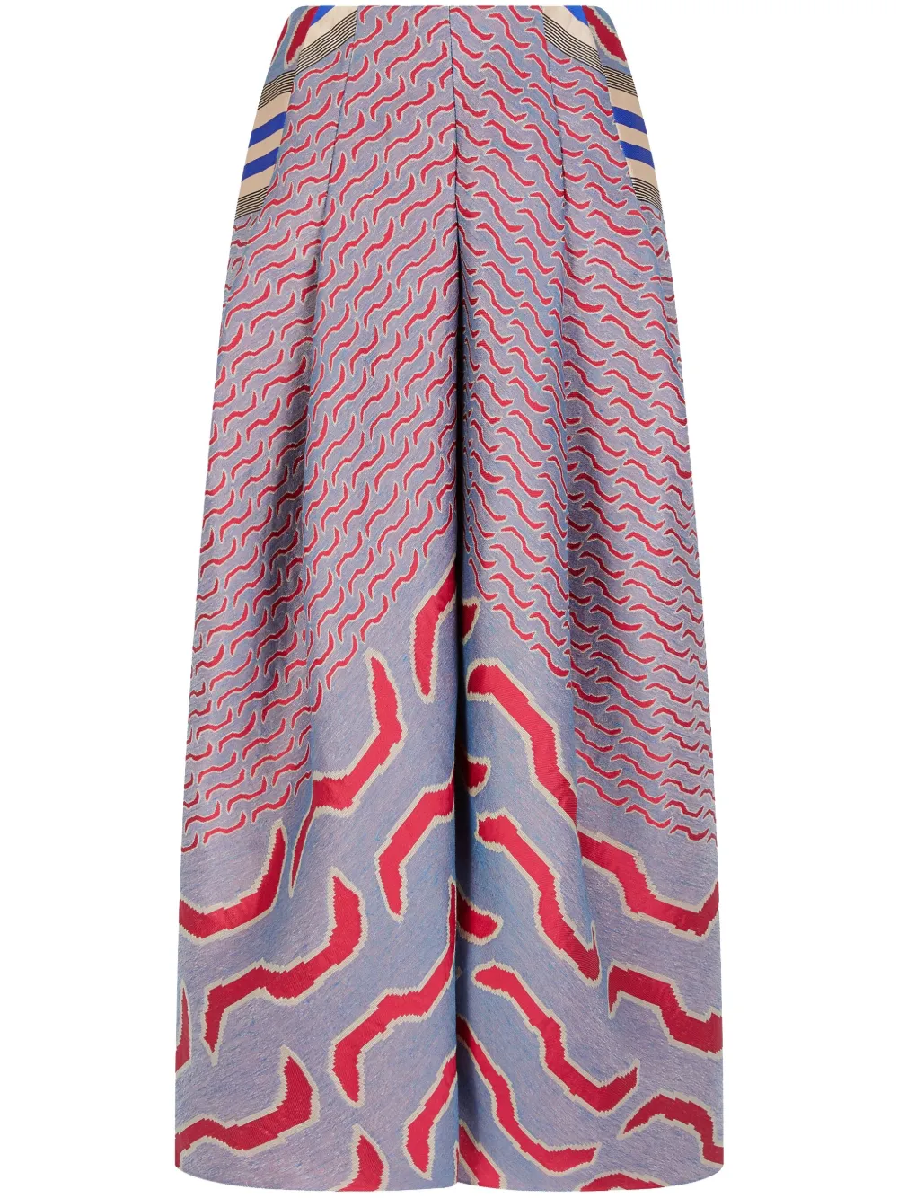 Giorgio Armani patterned-jacquard skirt | Red | Image 1