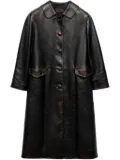 Prada nappa leather coat - Black