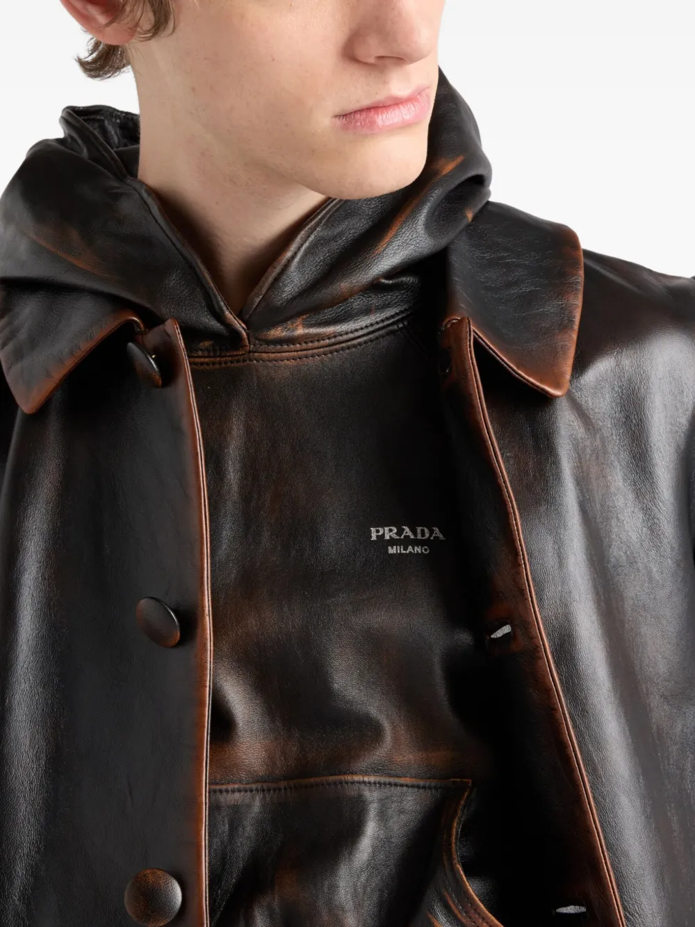 Prada Jas van nappa leer Zwart