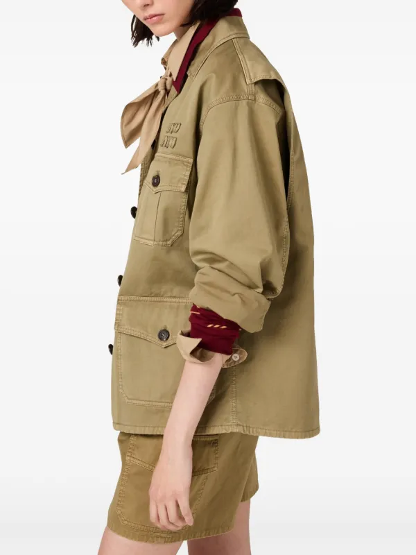 Miu Miu garment-dyed Cotton Jacket | Green | FARFETCH Miu Miu garment-dyed Cotton Jacket | Green | FARFETCH