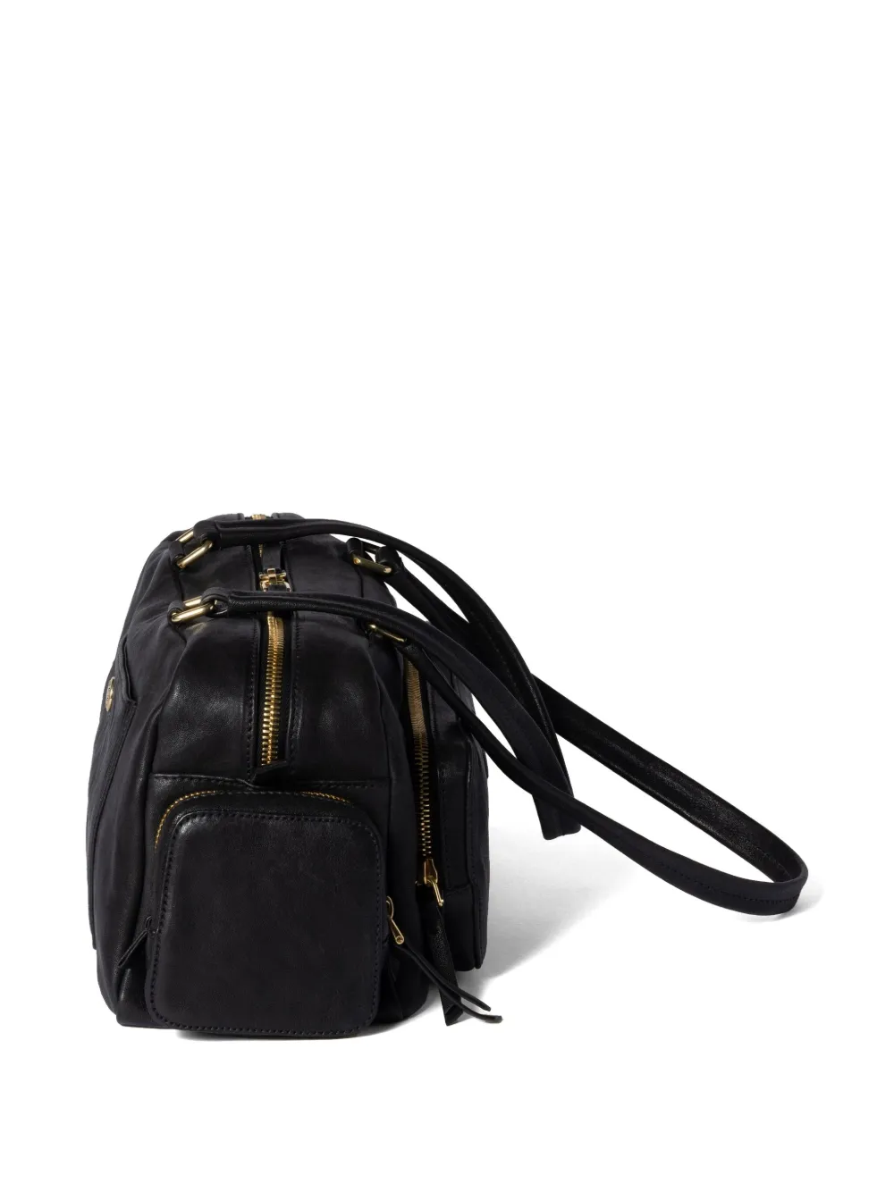 Miu Miu Leather Tote Bag In Schwarz