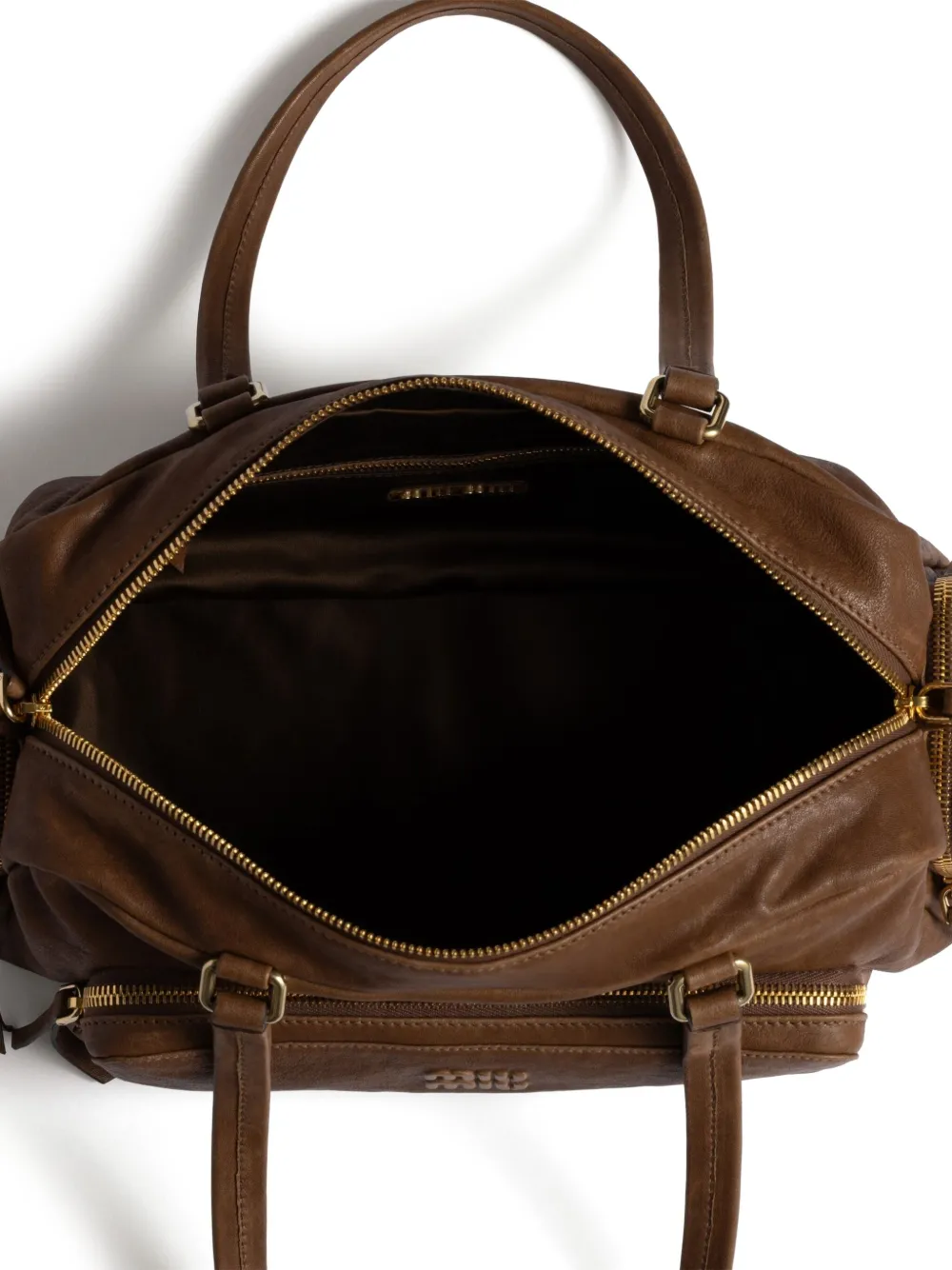 Miu Leren shopper Bruin