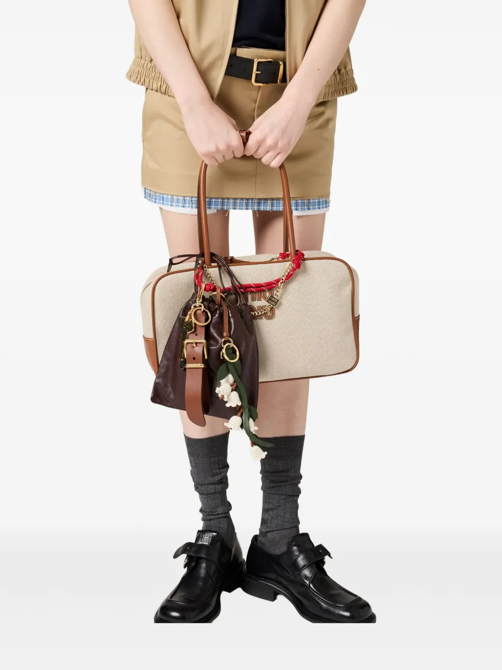 Shop Miu Miu Beau Tote Bag In Neutrals