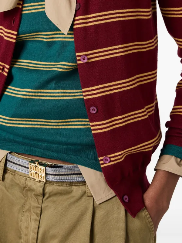 miu miu ストライプカーディガン