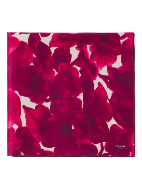 Foulard en soie à imprimé graphique - Prada - Modalova