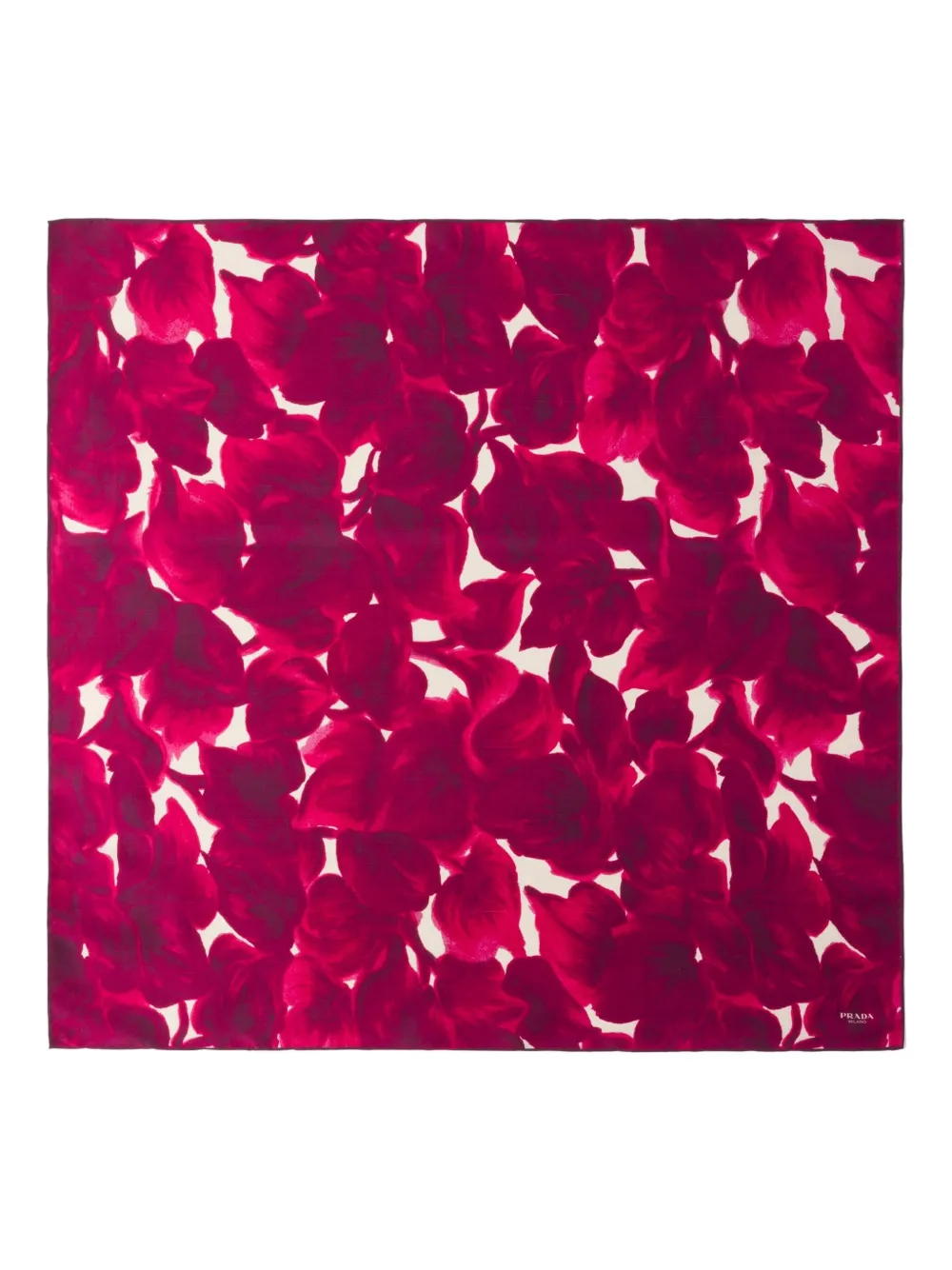 Shop Prada Printed Silk Scarf In Purple