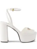 Prada platform leather sandals - White