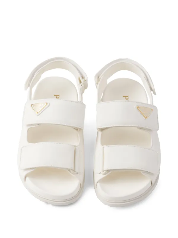【PRADA】LEATHER SANDALS Prada Brushed Leather Sandals | Black | FARFETCH PL