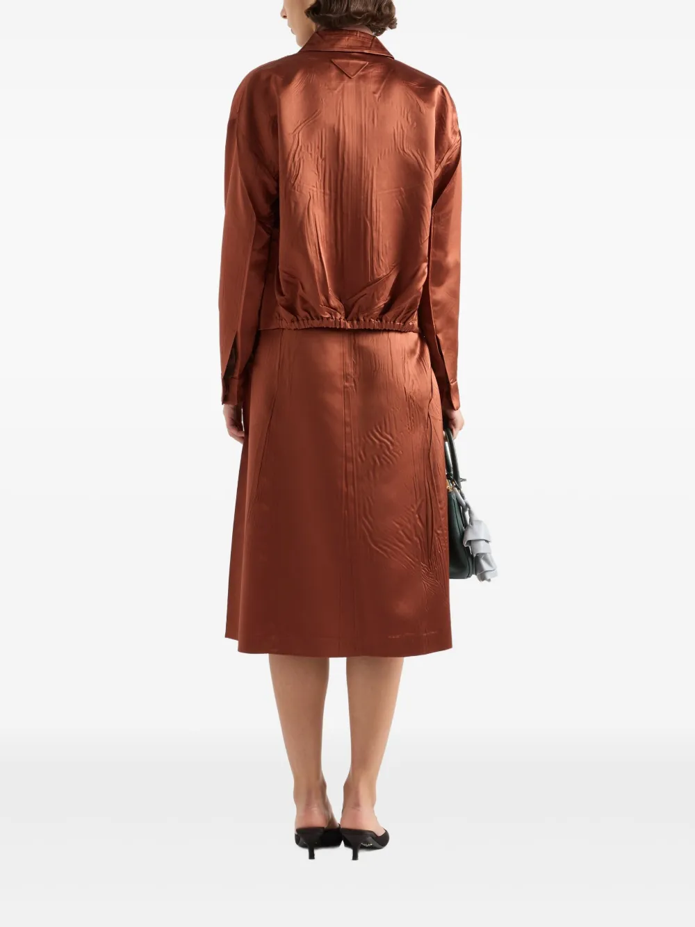 Prada Duchess satijnen jack Oranje