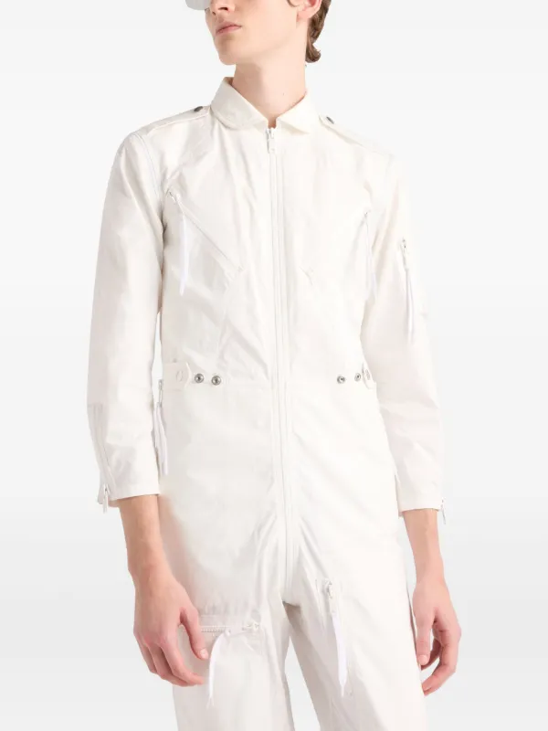 Prada Cotton Jumpsuit | White | FARFETCH PT