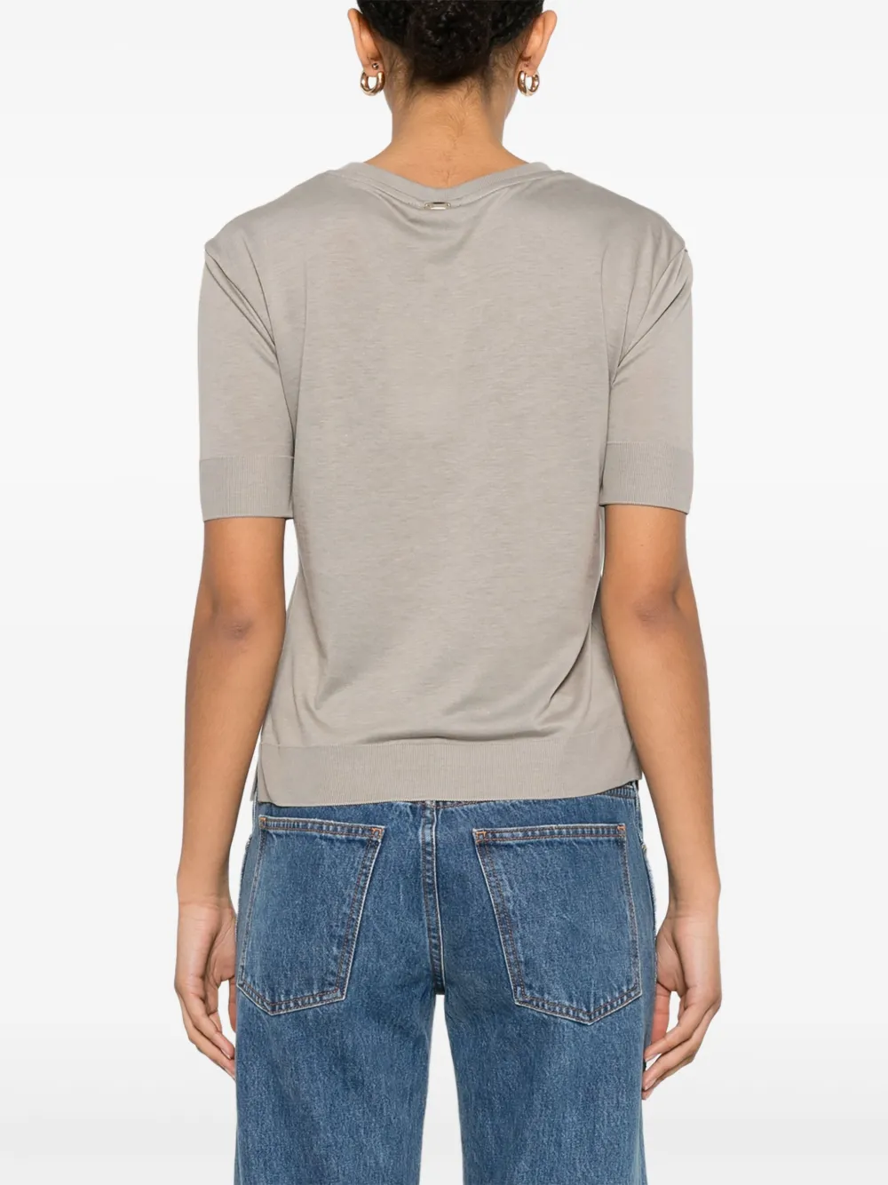 Herno Fijngebreid T-shirt Beige