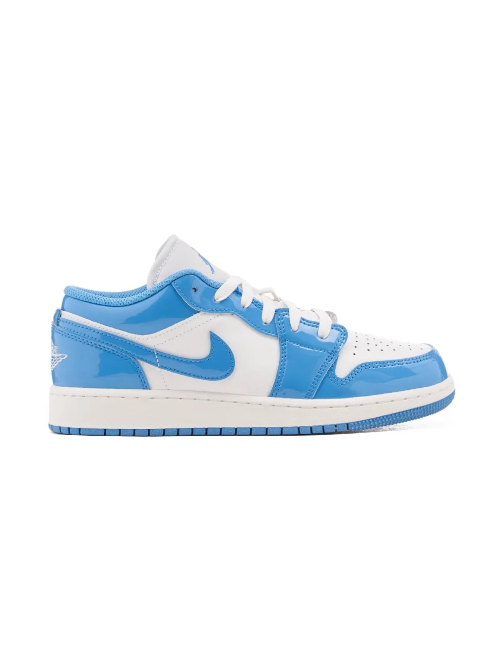 Jordan Kids Jordan 1 Low SE "White/Legend Blue Patent" sneakers - ホワイト Jordan Kids Jordan 1 Low SE "White/Legend Blue Patent" sneakers - ホワイト