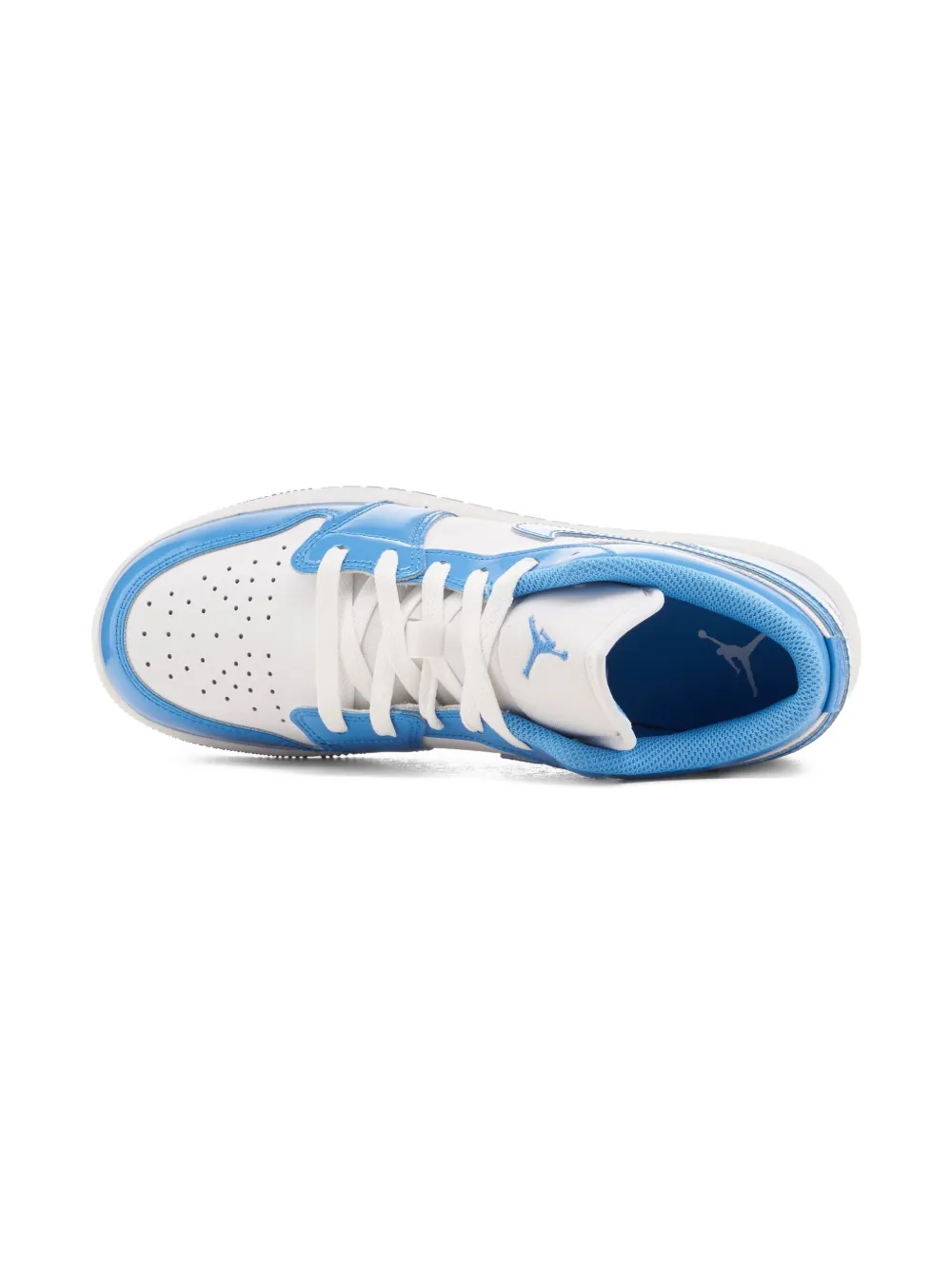 Jordan Kids Jordan 1 Low SE "White Legend Blue Patent" sneakers