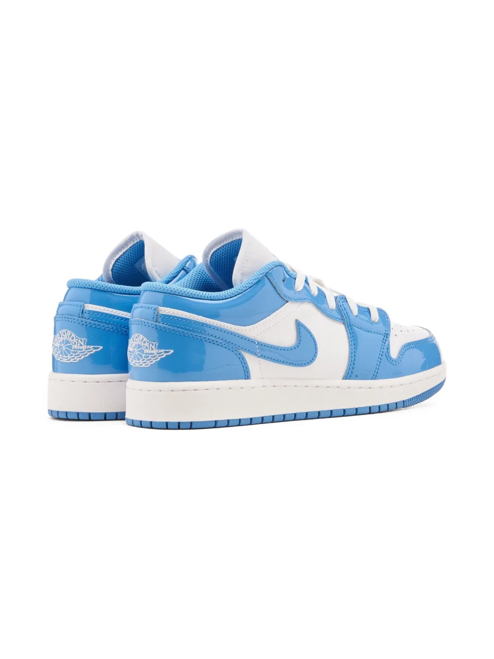 Jordan Kids Jordan 1 Low SE "White Legend Blue Patent" sneakers