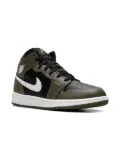 Jordan Kids Jordan 1 Mid ""Black/White/Medium Olive"" sneakers
