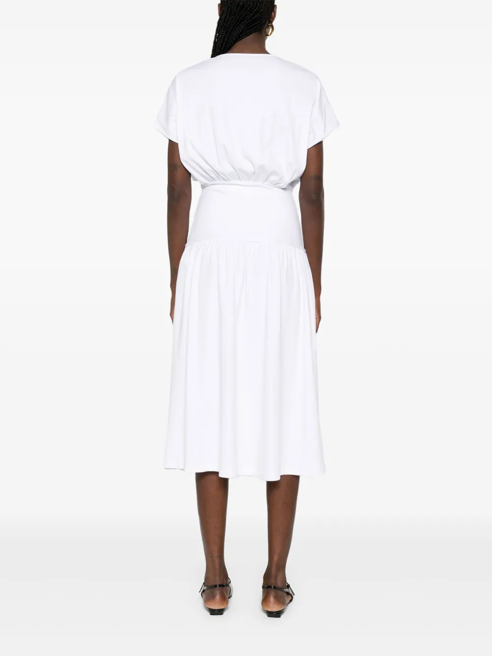 Fabiana Filippi Jersey midi-jurk Wit