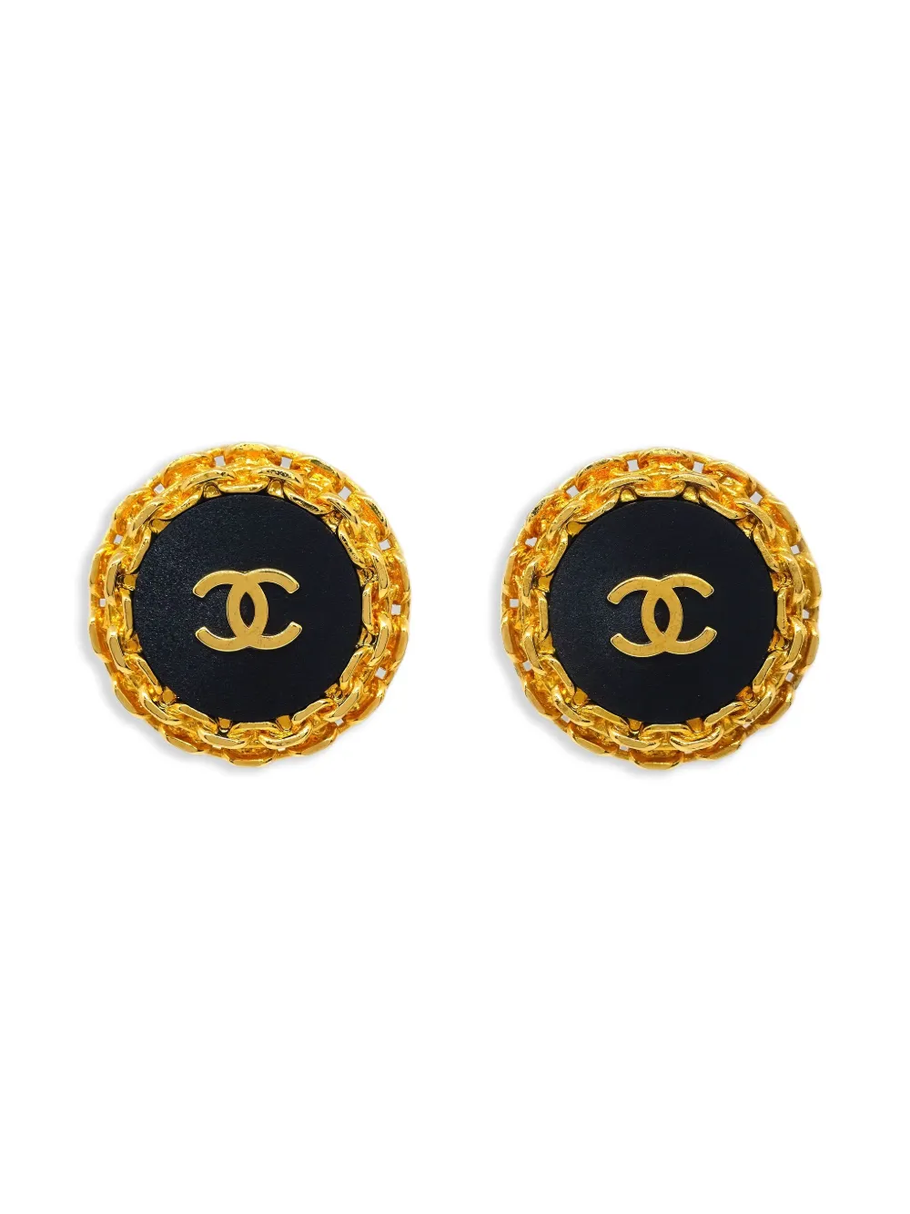 CHANEL Pre-Owned 1993 button clip-on earrings | Gold | Image 1