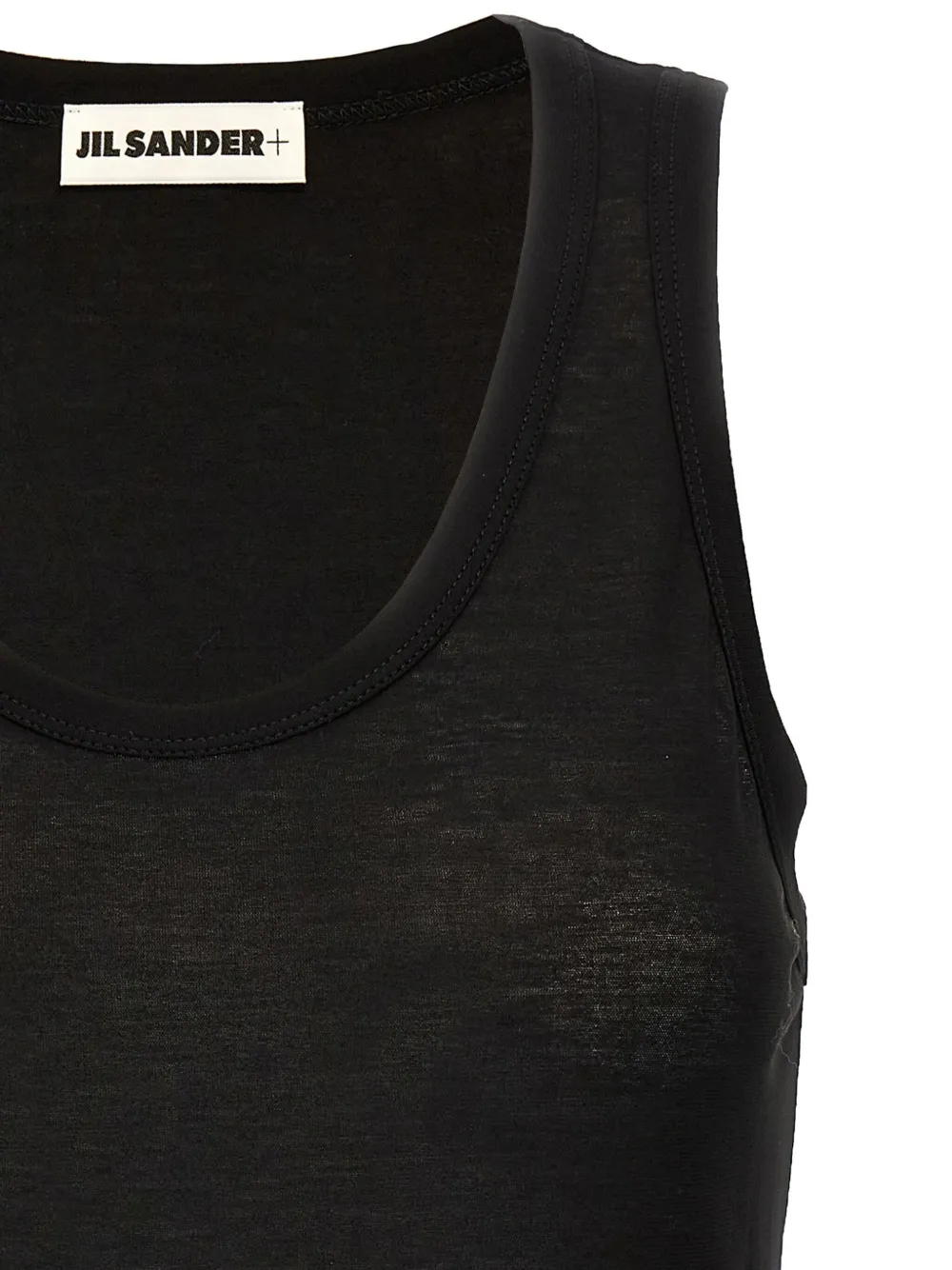 Shop Jil Sander Scoop-neck Tank Top In Black