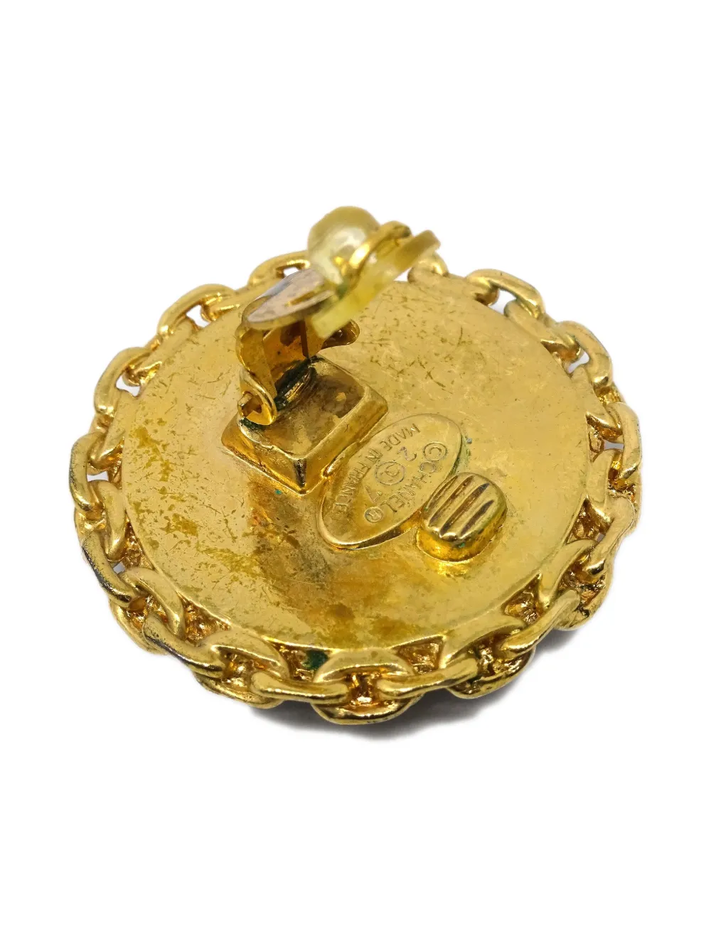 1990-2000s Button Clip-On Earrings
