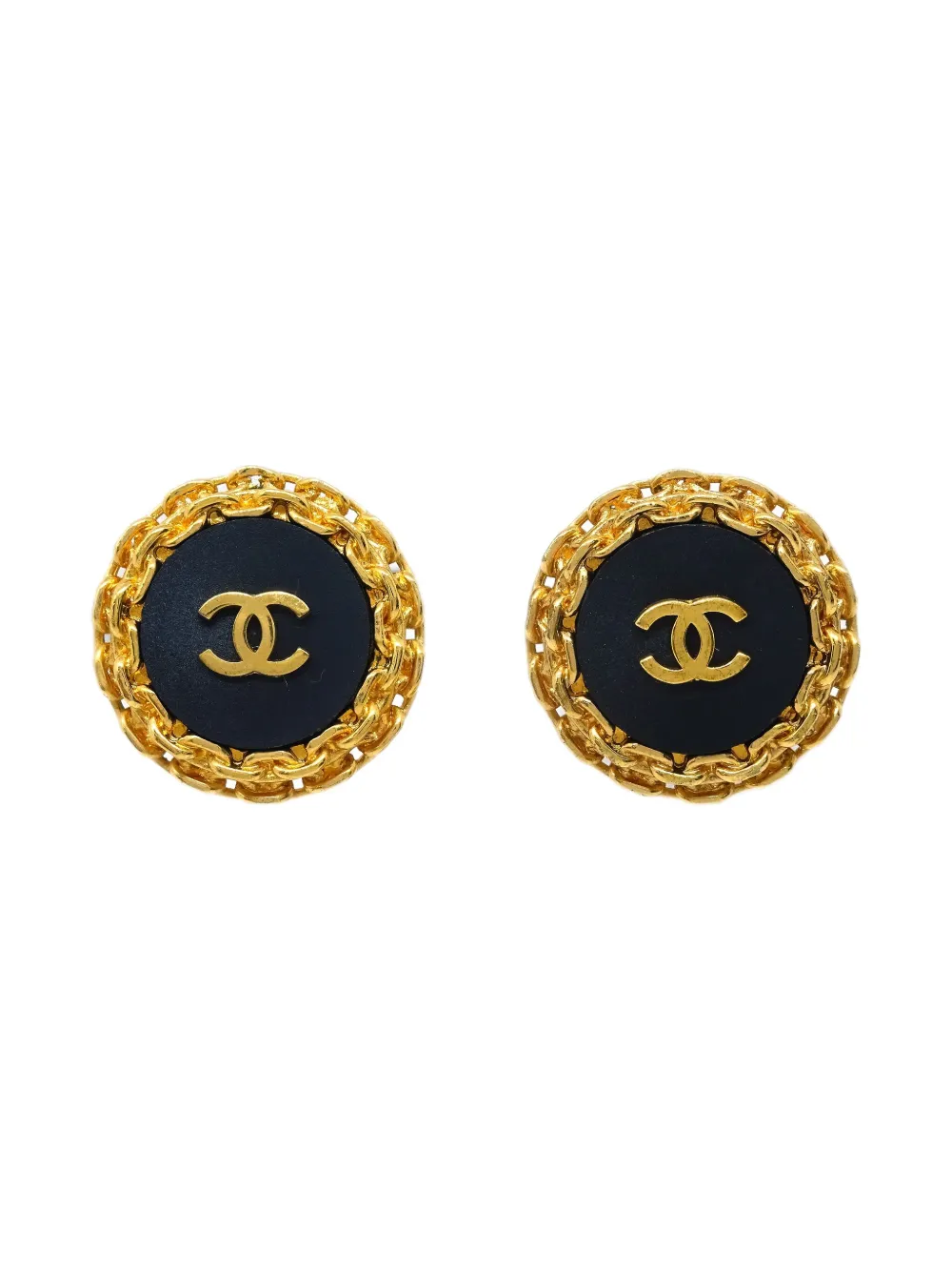 CHANEL Pre-Owned 1990-2000s ボタン イヤリング - ゴールドトーン CHANEL Pre-Owned 1990-2000s ボタン イヤリング - ゴールドトーン