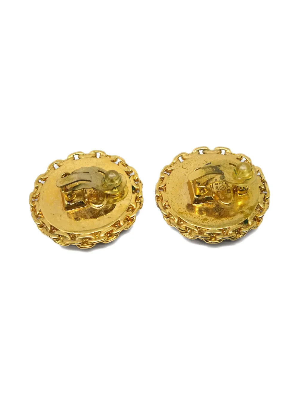 1990-2000s Button Clip-On Earrings