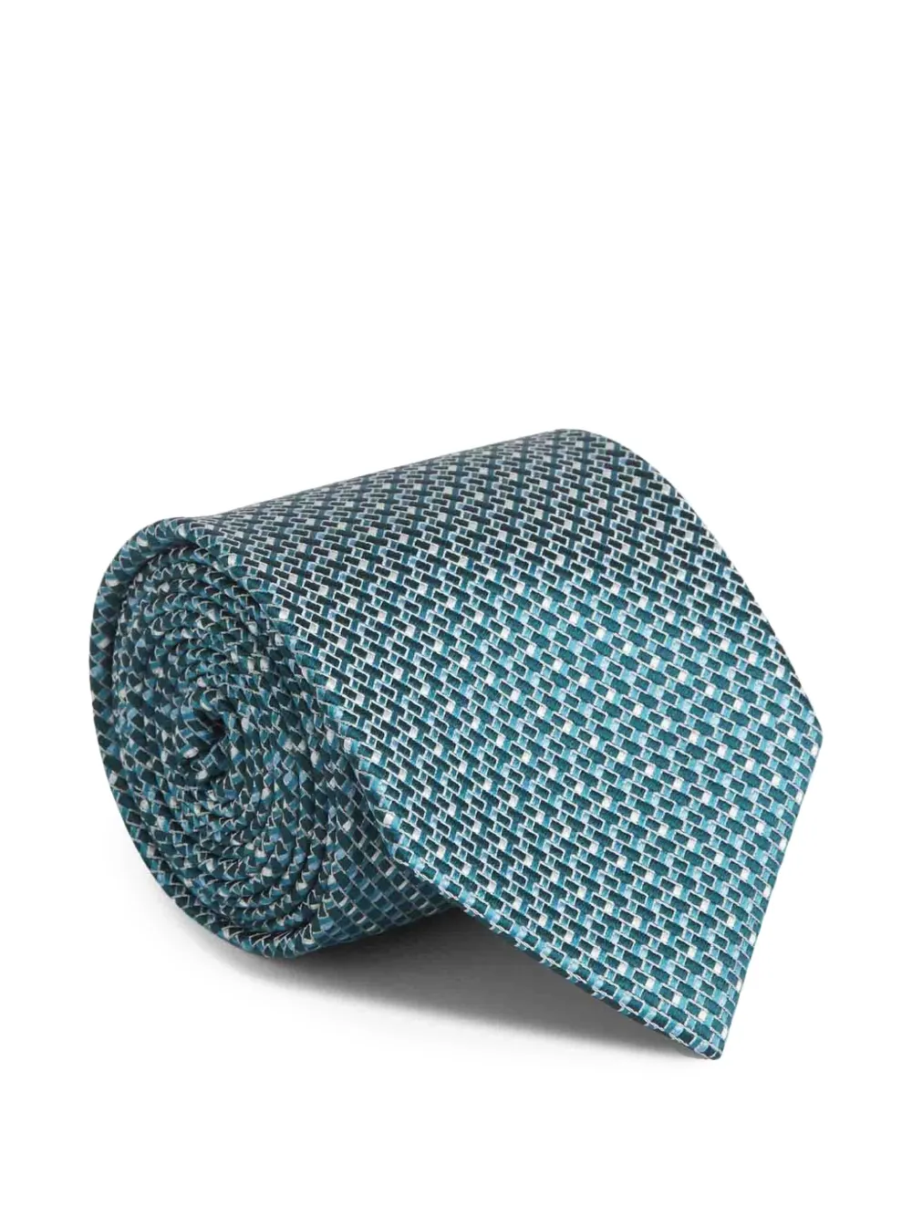 Brioni Textured silk tie - Groen