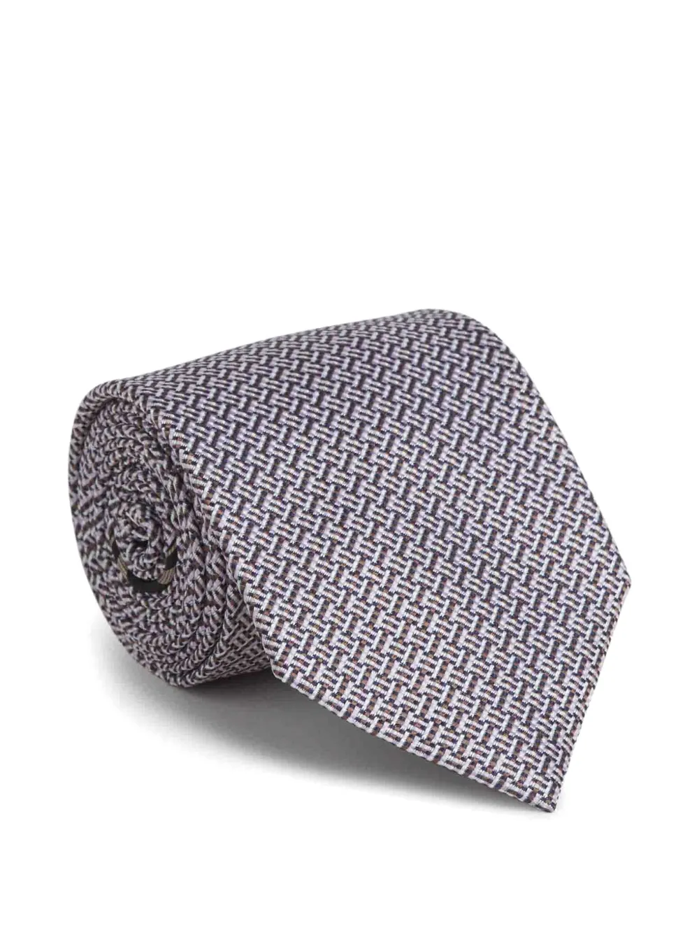 Brioni geometric-pattern tie - Paars