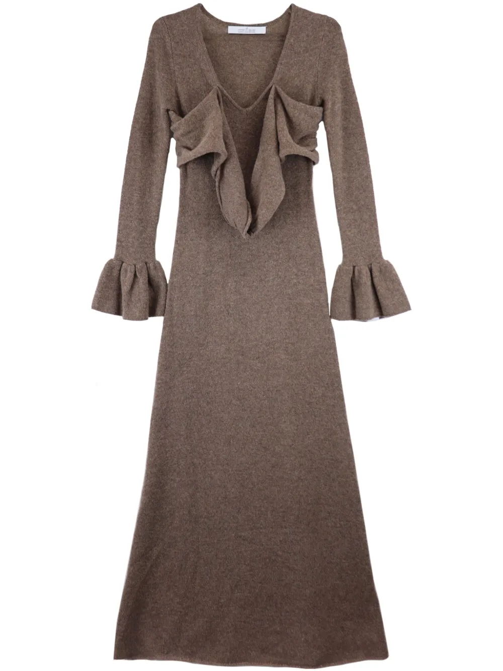 Rokh cross-knitted dress - Marron