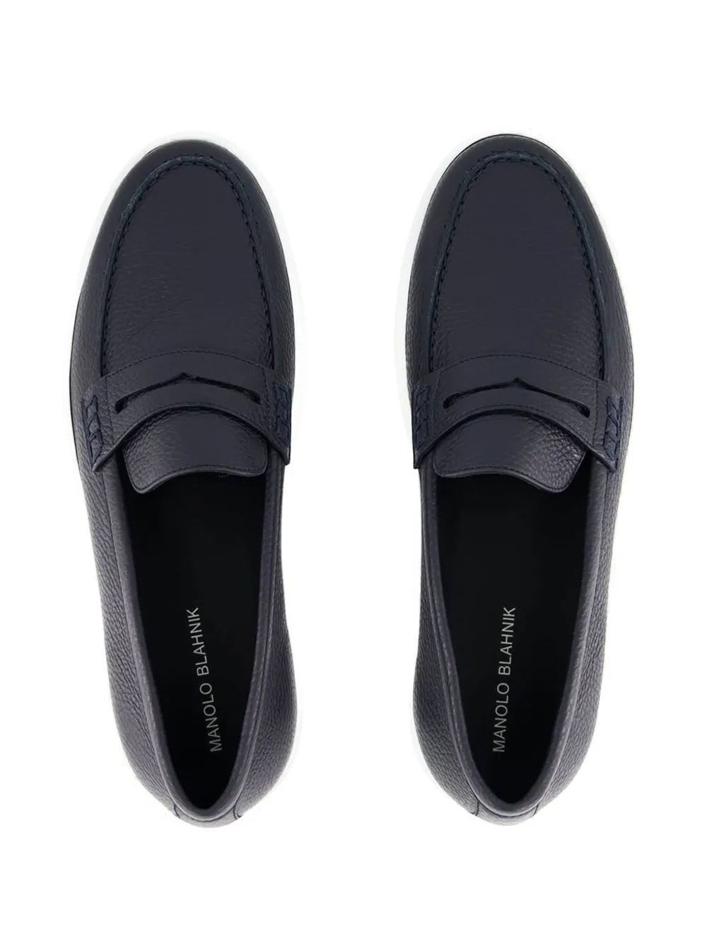Manolo Blahnik Ellis leather loafers Blue