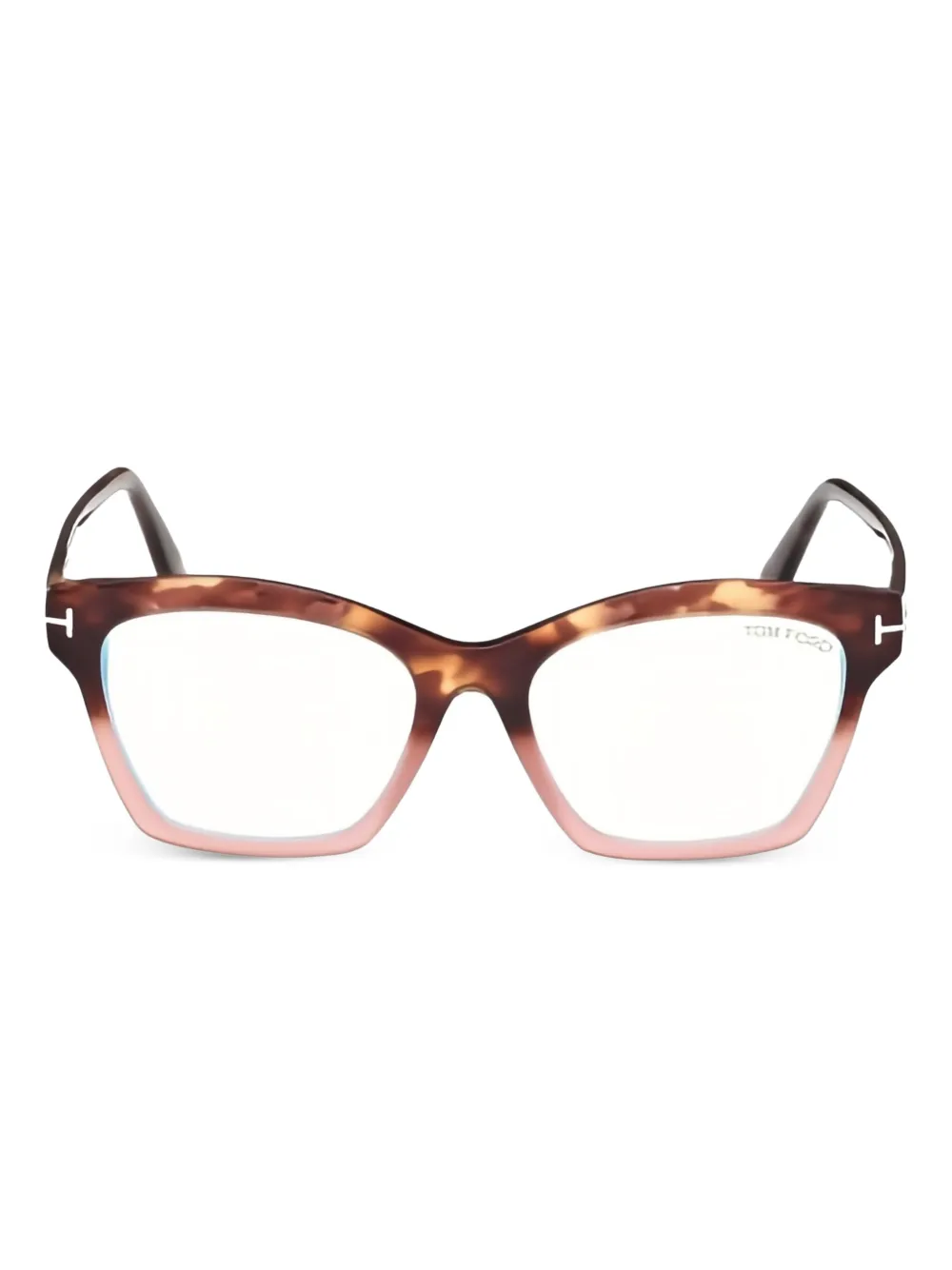 TOM FORD Eyewear キャットアイ眼鏡フレーム - ブラウン TOM FORD Eyewear キャットアイ眼鏡フレーム - ブラウン