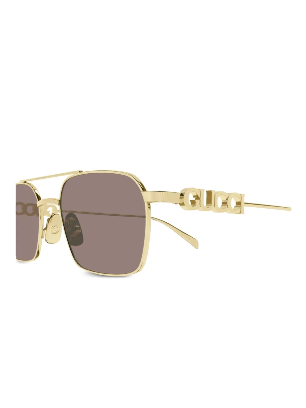 Gucci Navigator-frame Sunglasses In 金色