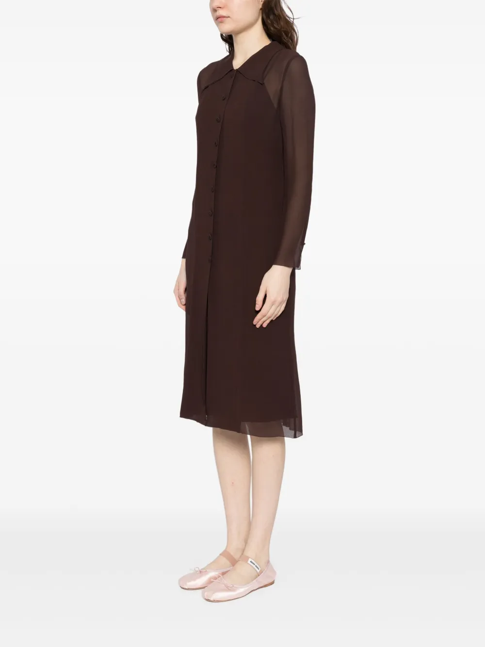 Pre-owned Chanel 1997 Setup Suit Blouse Sleeveless Dress In Brown