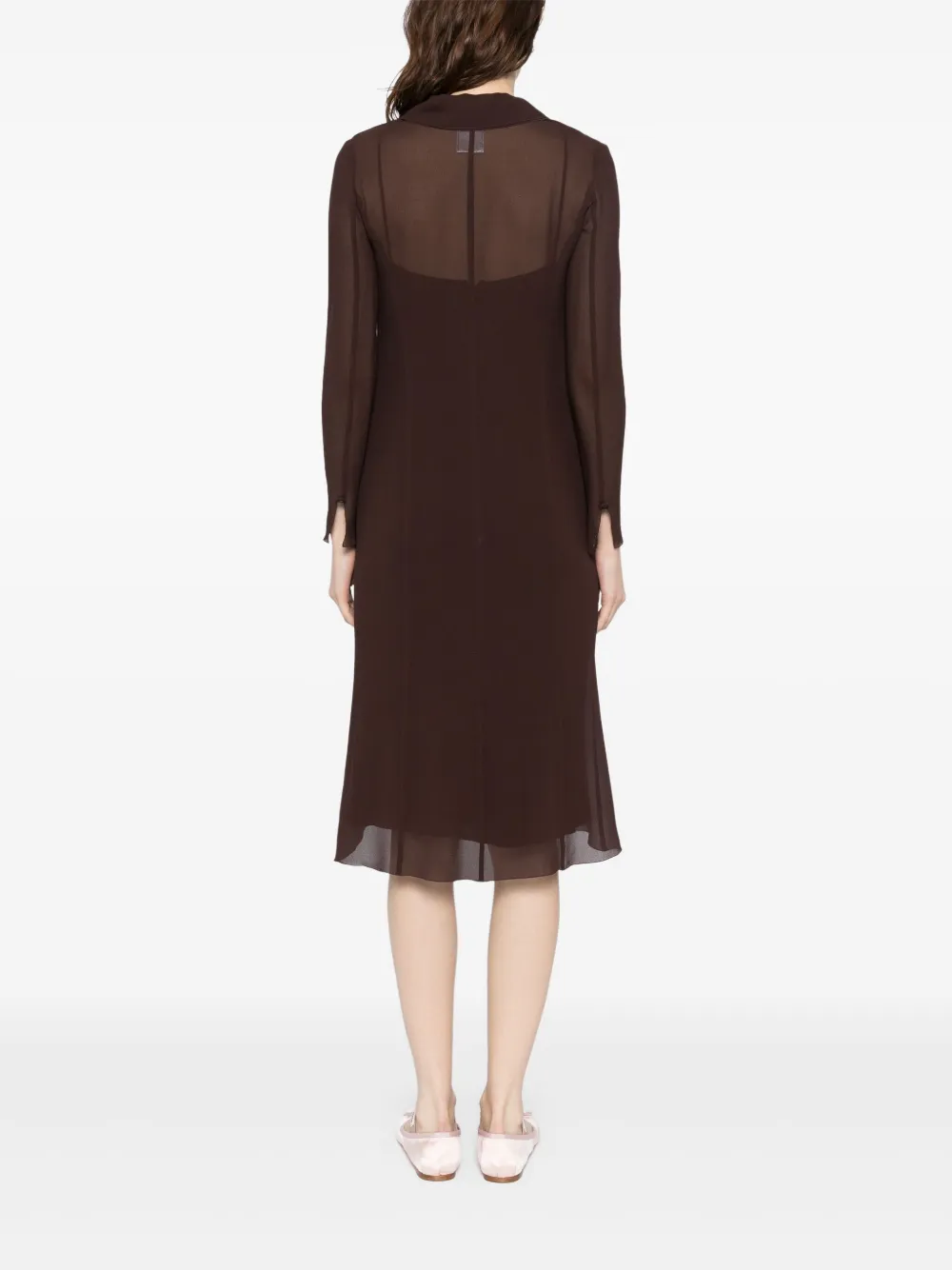 Pre-owned Chanel 1997 Setup Suit Blouse Sleeveless Dress In Brown