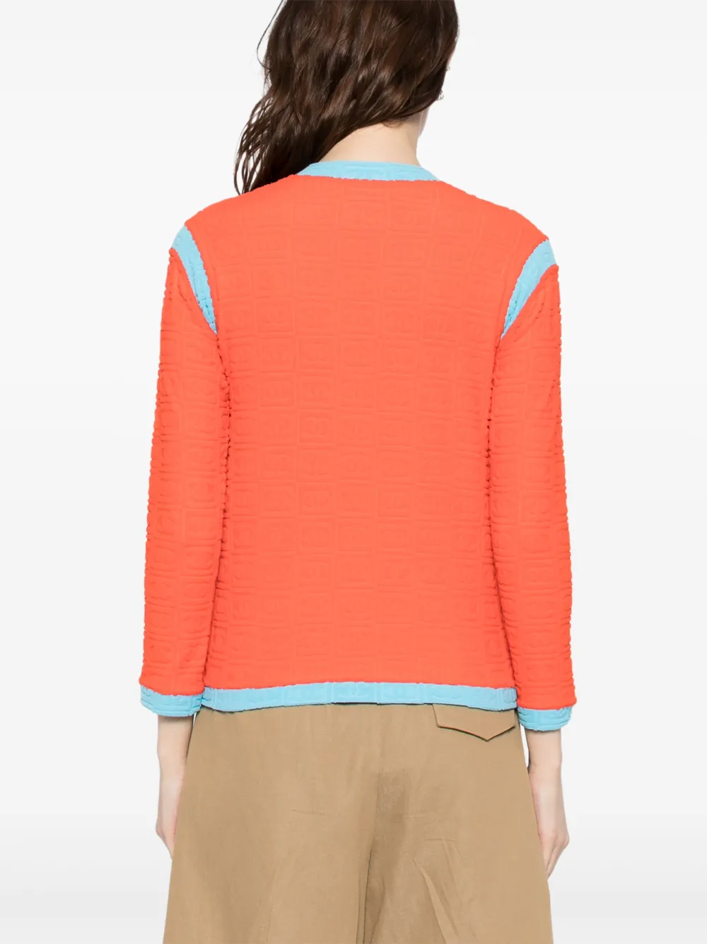Pre-owned Chanel 2002 Zip Up Jacket In Orange