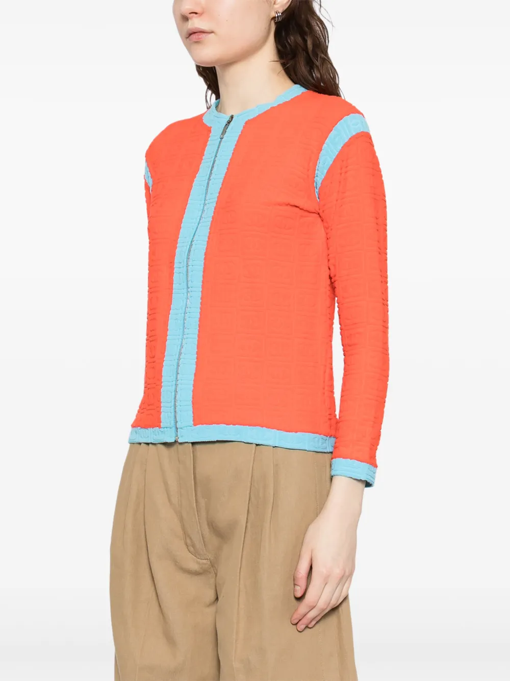 Pre-owned Chanel 2002 Zip Up Jacket In Orange