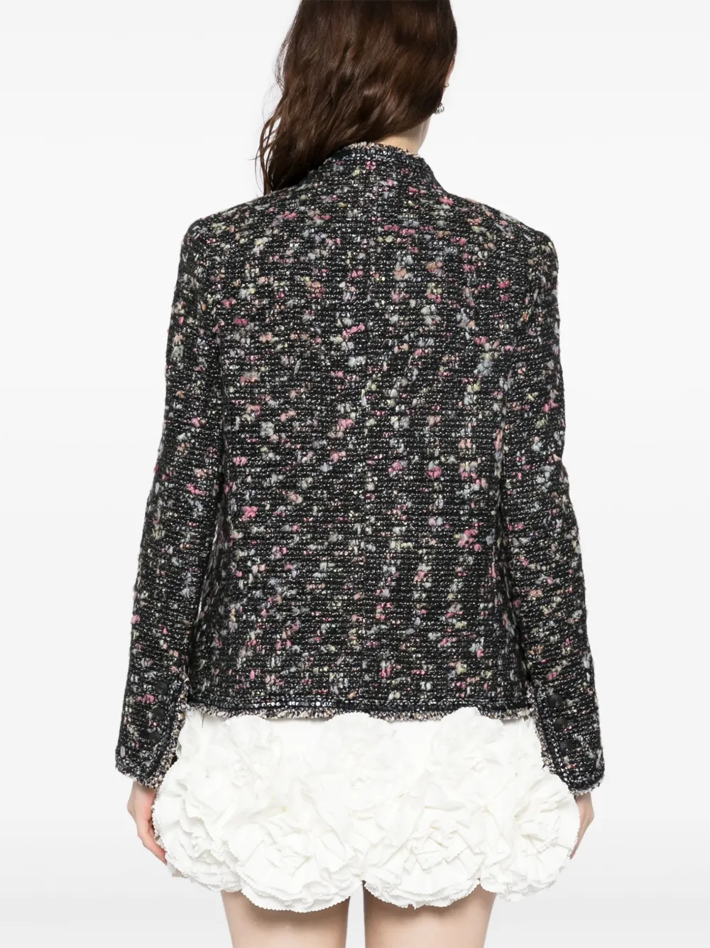 Pre-owned Chanel 2004 Collarless Jacket In Black