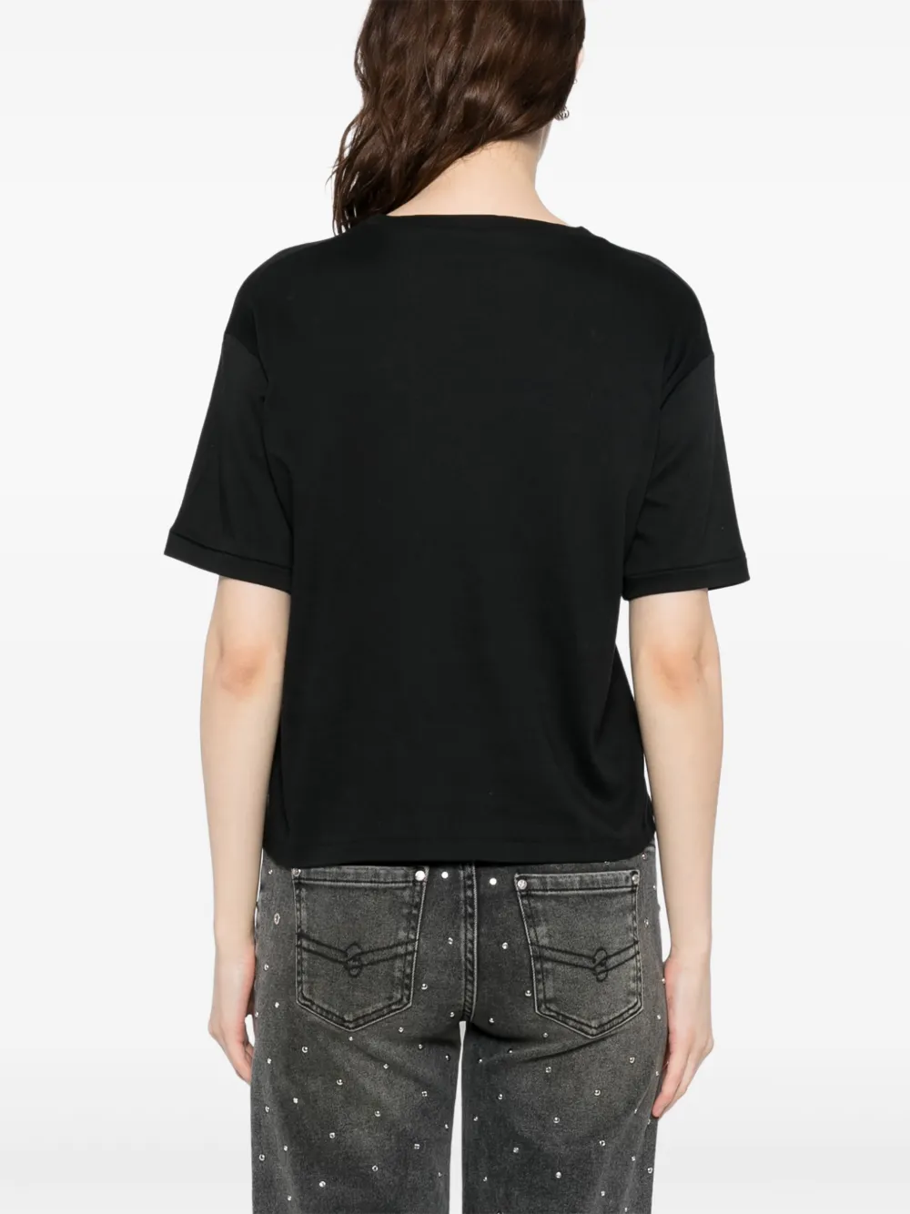 Pre-owned Chanel 1990-2000s Round Neck Short Sleeve Top In Black