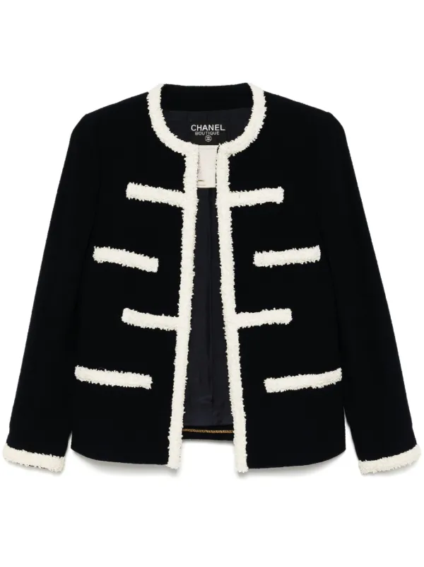 CHANEL Pre-Owned 1995 ノーカラー ジャケット | ブルー