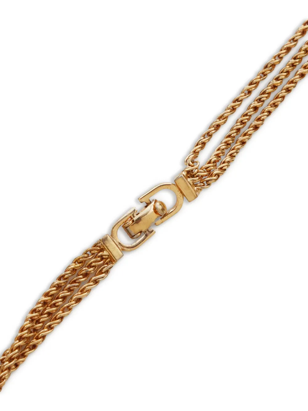 Pre-owned Dior 2000s Multi-chain Necklace In Gold