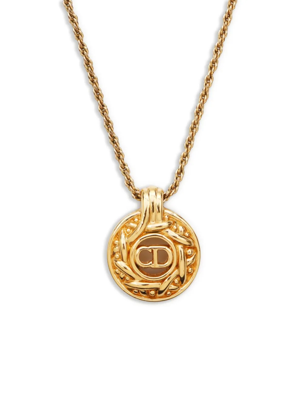 Christian Dior Pre-Owned 2000s CD medallion-pendant necklace - Goud