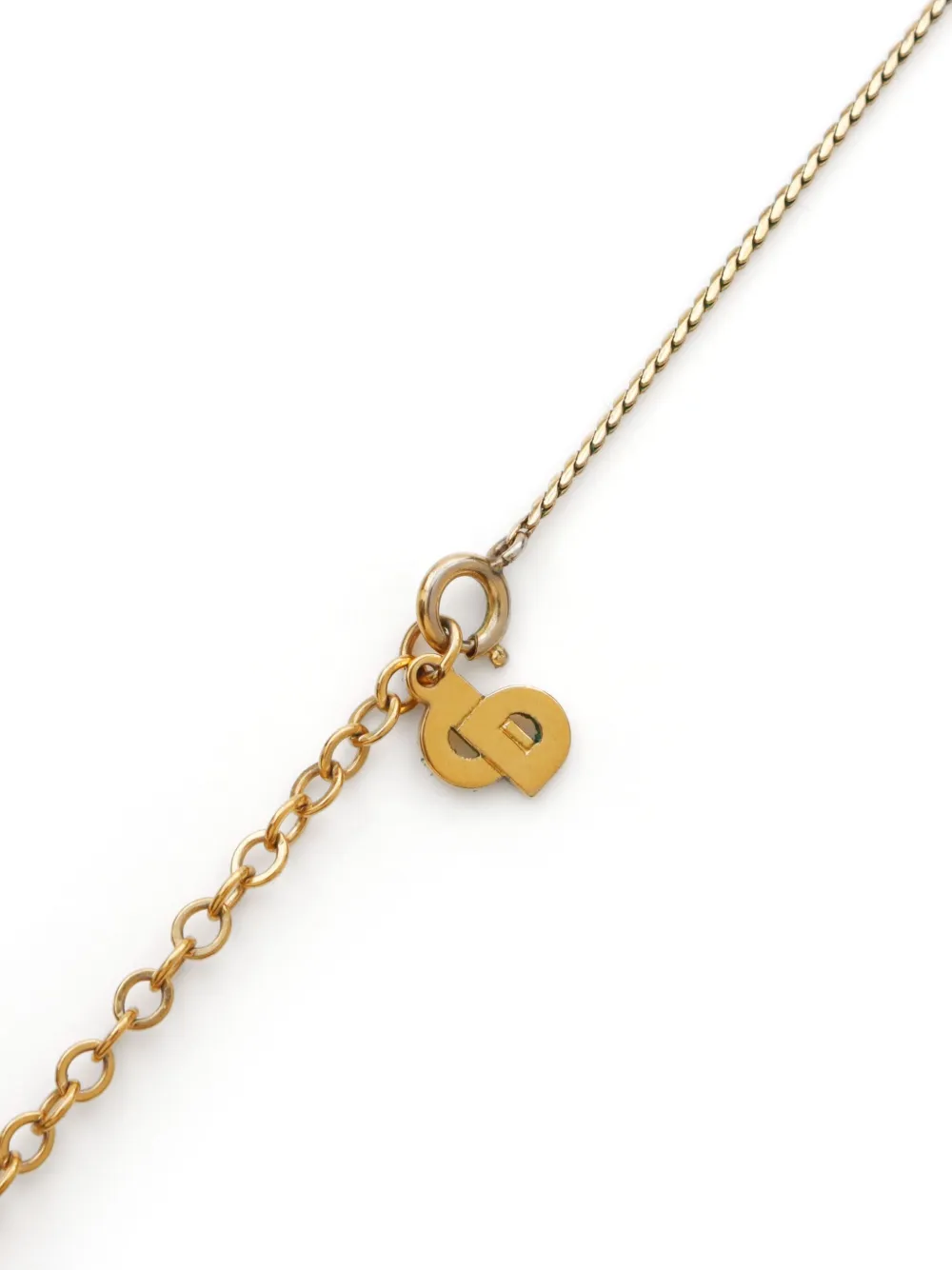 Pre-owned Dior 2000s Cd Pendant Necklace In Gold